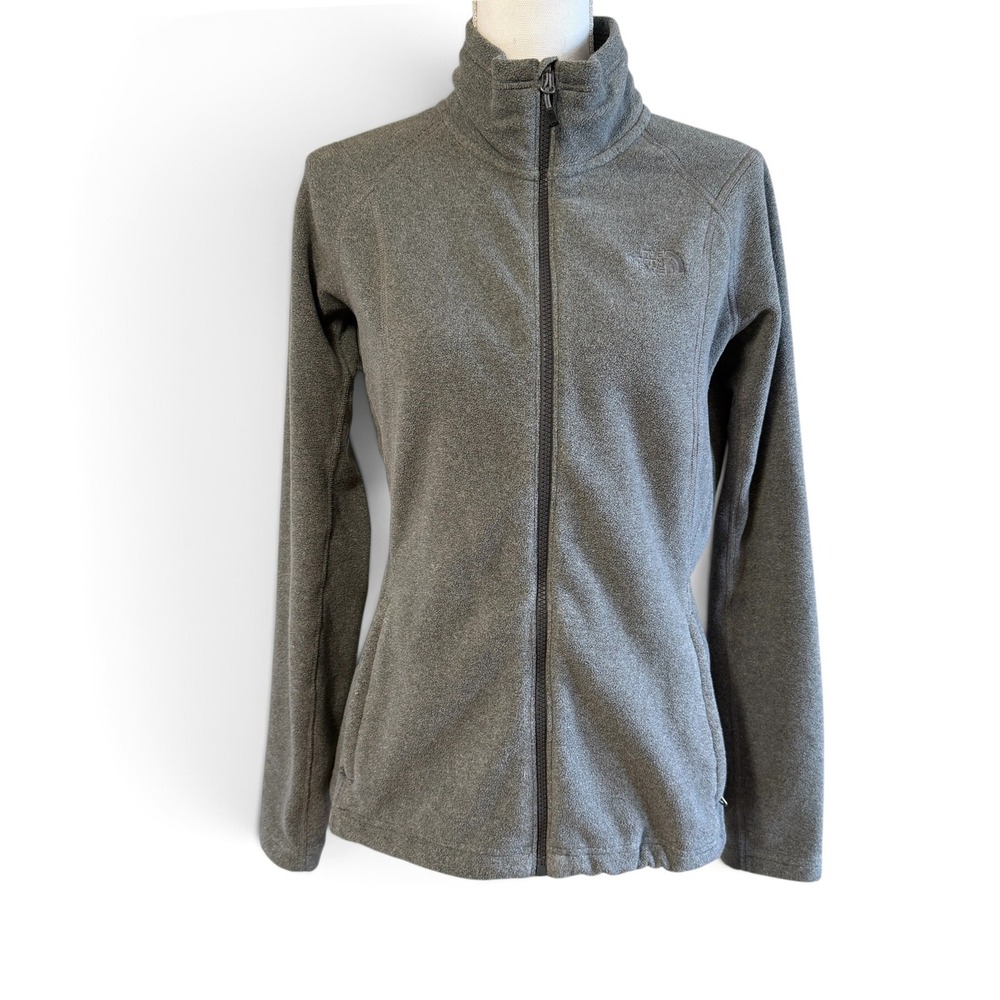 The North Face TKA 100 Glacier Full Zip Fleece Jacket Gray Womens Medium ATVD